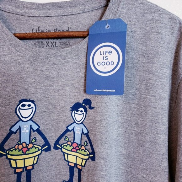 Life is Good Vintage Mens Foodie Working Together Gray T-Shirt Size XXL - Picture 5 of 13